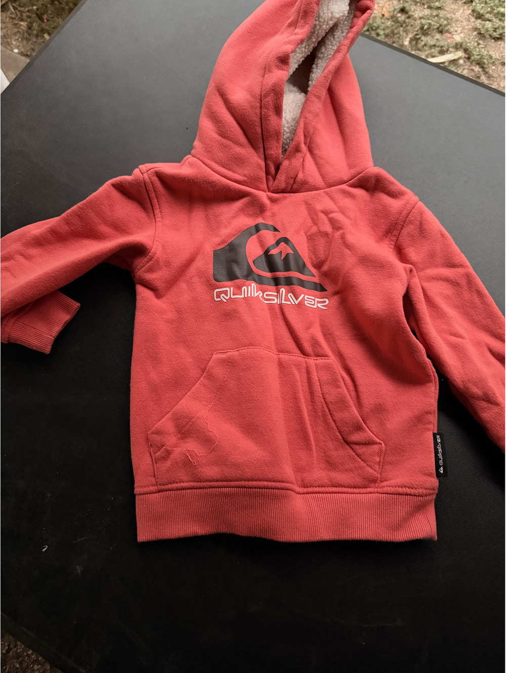 Quiksilver Toddler Red Hooded Pullover Sweatshirt with Fleece Lining Size 3T